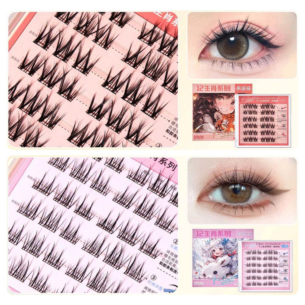 No Need Glue Self Adhesive Cluster Lashes Press On Segmented Eyelashes  Women's Beauty