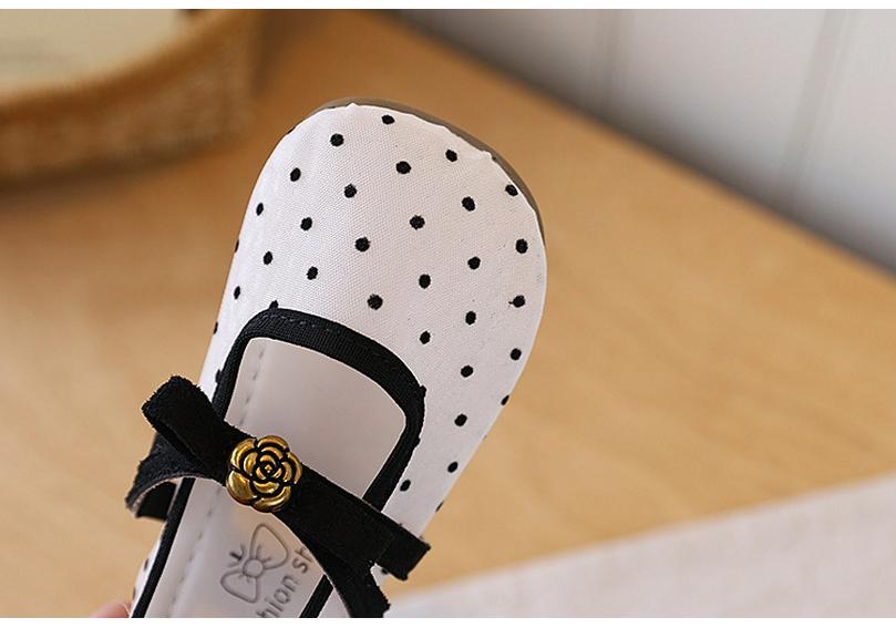 Women's 2026 Spring French Polka Dot Mesh Mary Jane Flats for Children