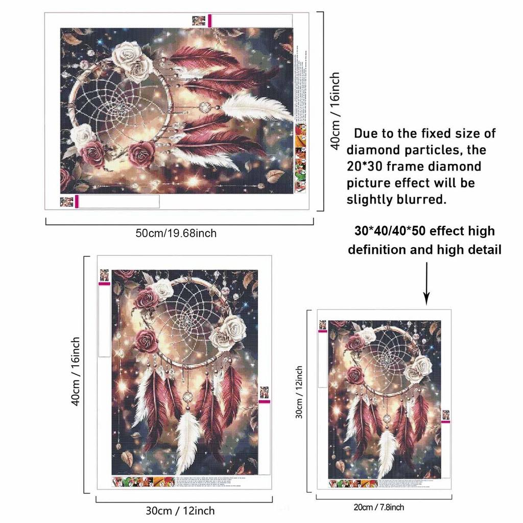 Creative Diamond Painting Kit for Adults DIY Dreamcatcher Rhinestone Picture Canvas for Leisure Craft Wall Art and Gift Making Fun Set