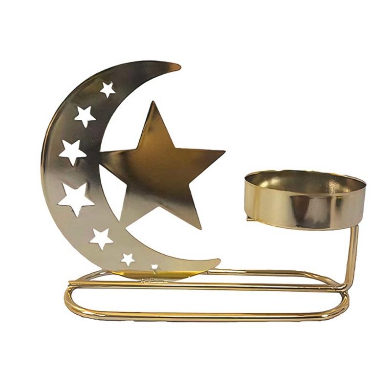 Moon Shaped Candle Holders Tealight Holders Metal Moon Candle Stand Candlestick for Christmas Dining Wedding Home Decors S