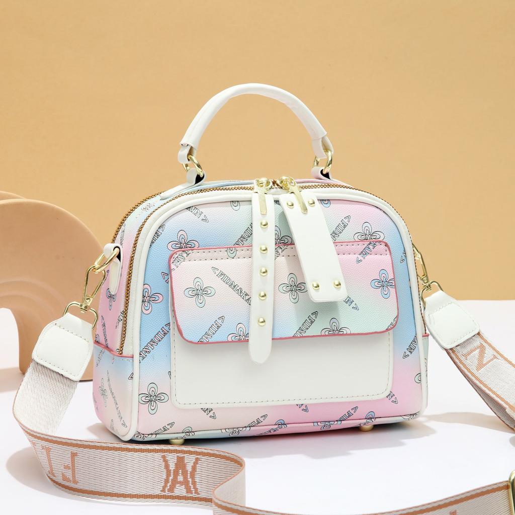 Casual Women's Handbag New Fashion Women's Bag Large Capacity Shoulder Oblique Span Bag Trendy Flower Small Square Bag