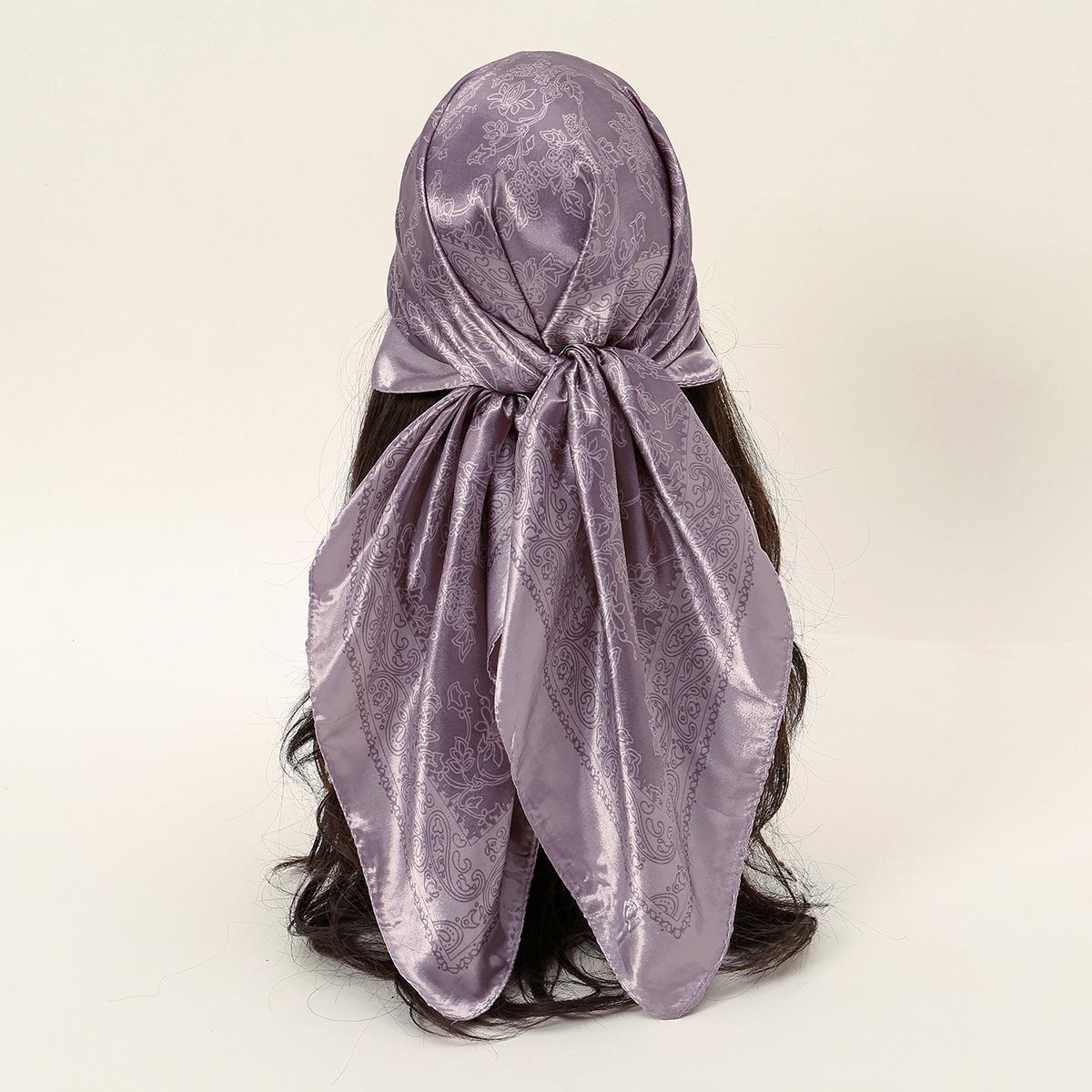 

90*90 Cm Solid Color Cashew Printed Silk Scarf Fashionable Versatile Square Scarf 90 Shawl With Multiple Colors Available 90x90cm