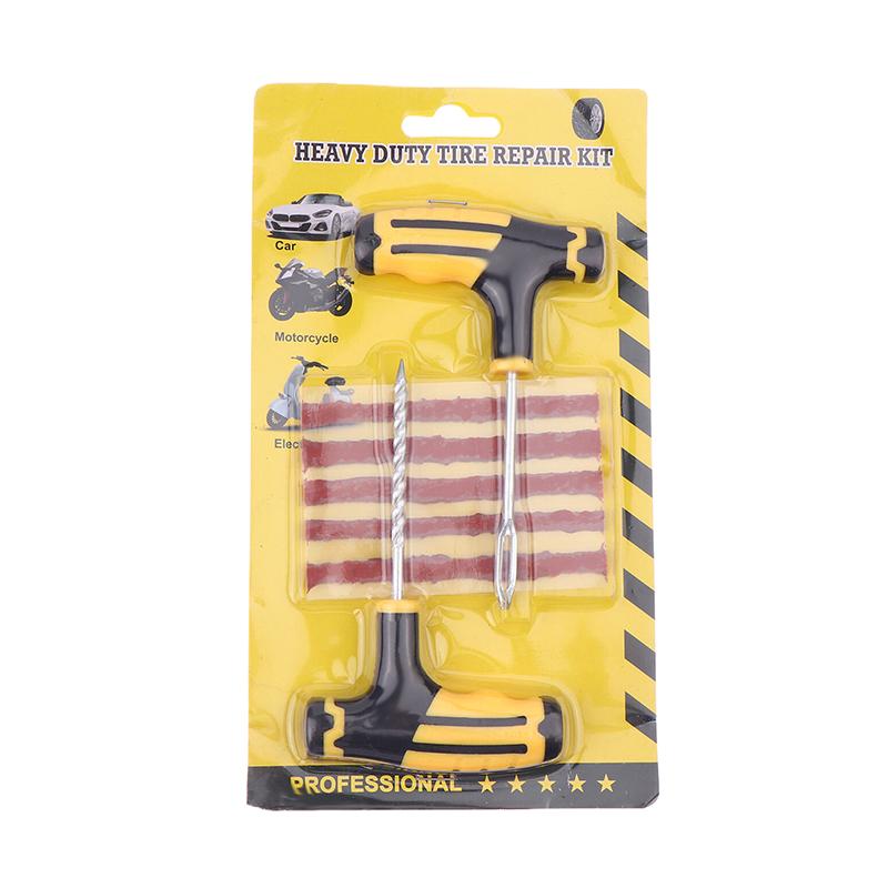 Car Tire Repair Tool Tire Repair Kit Studding Tool Set Auto Bike Tubeless Tire Tyre Puncture Plug Garage Tools With Rubber Strip