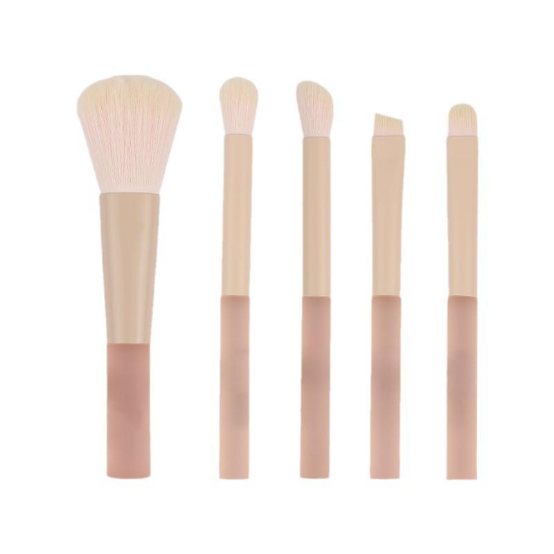 10-Piece Peach Makeup Brush Set: Loose Powder, Stippling, Eyeshadow, Blending, Concealer, Contour Brushes