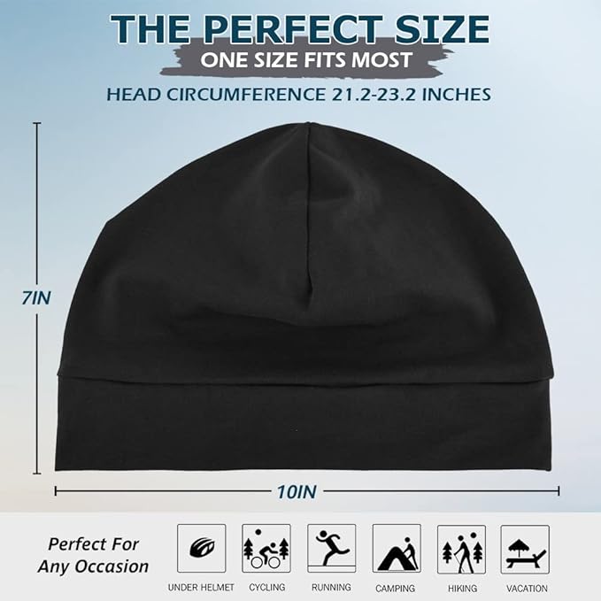 Bavlněné kulaté čepice pro muže i ženy, 2 kusy, lehké beanie, spací čepice, prodyšná vložka do helmy