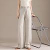 RAIN.CUN High-Waist Linen Blend Wide-Leg Pants