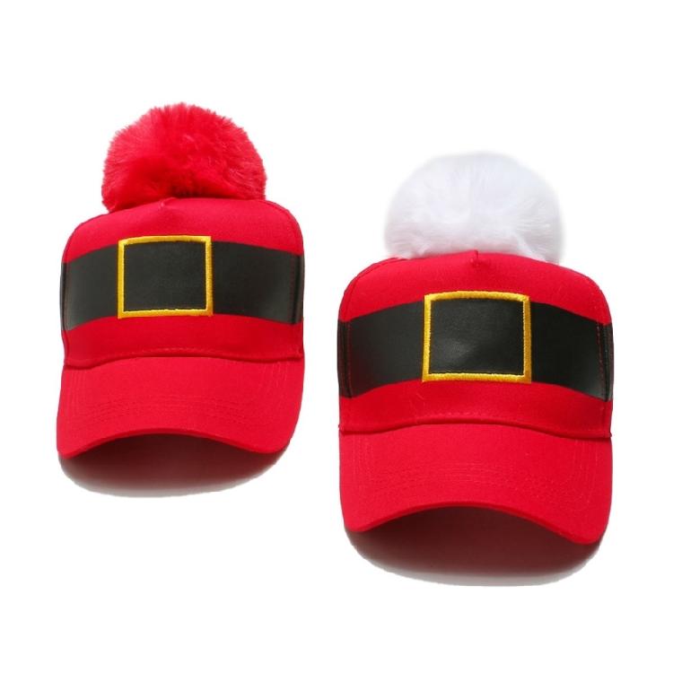 Christmas Baseball Hat Unisex Cosplay Costume Lovely Bobbles Santa Hat Stage Props Hat Festival Headwear for Adult Teens