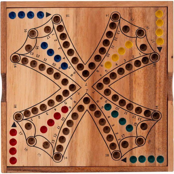 Wooden Board Game - ENGELHART - 350262 - Tock - Travel Set - 4 Players