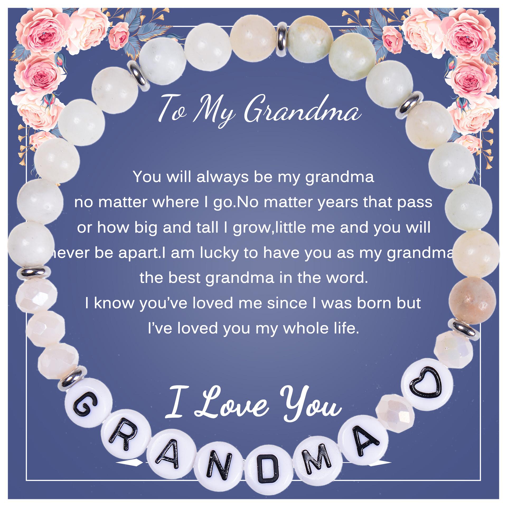 

JYL TS Bracelet Letter A-Z Gold Pendant Personalized Boosts Identity & Luck To My Grandma (with card) персидский сливовый