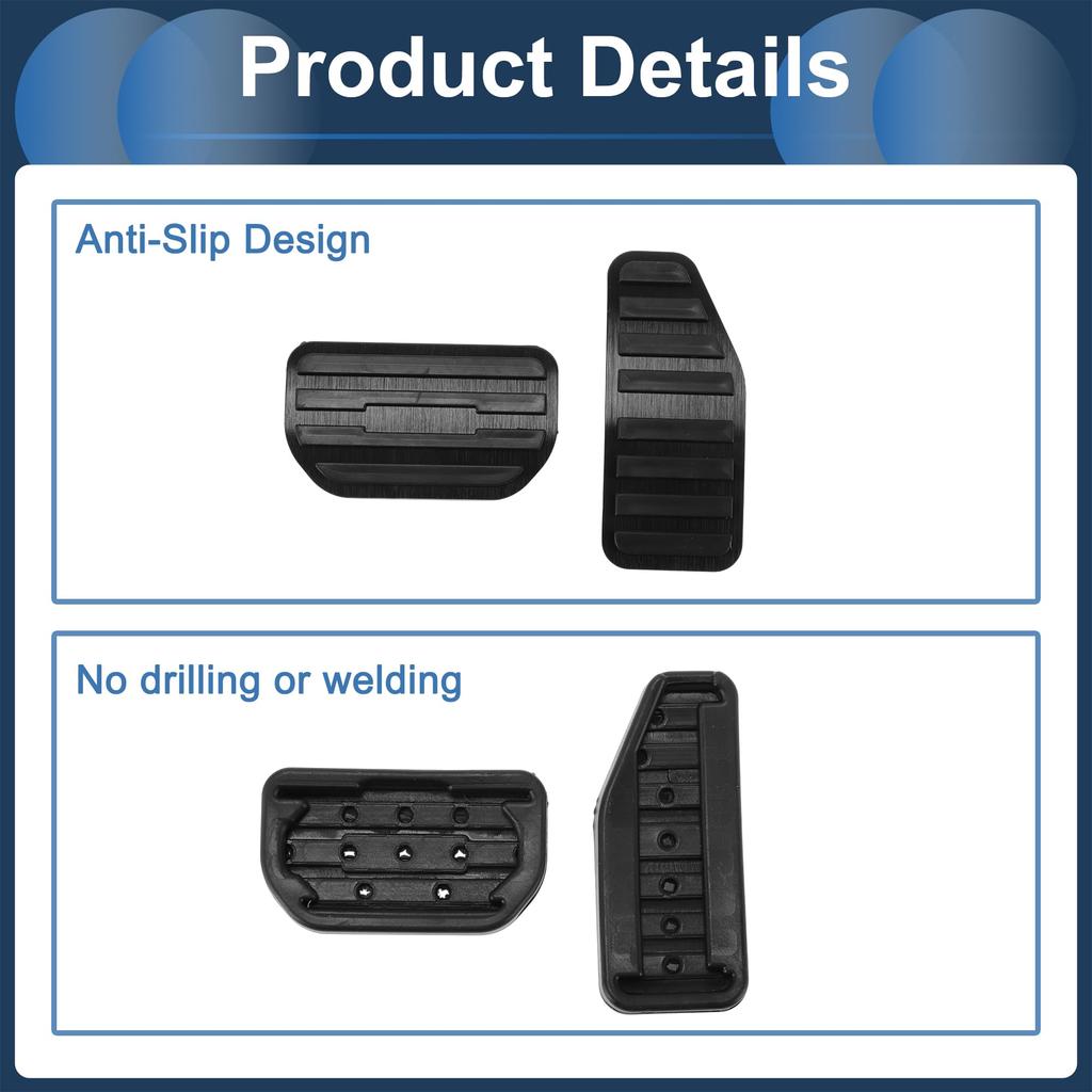 FUELHOOD 2 Pcs Automatic Foot Pedal Pad Foot Axle Pedal Cover for Suzuki Pascia MK54S MK94S / Aluminum Alloy Black