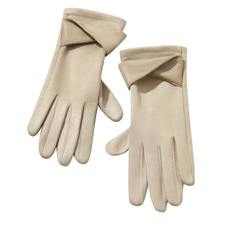Women's Suede Winter Gloves: Warm, Fleece-Lined, and Windproof for Cycling and Driving