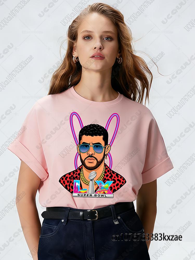 2026 Summer Badbunny Bowl Halftime Show Tshirt For Fans Bunny Football Bad Benito Tshirt For Wounisex Unisex Oversized Y2k Sports Top