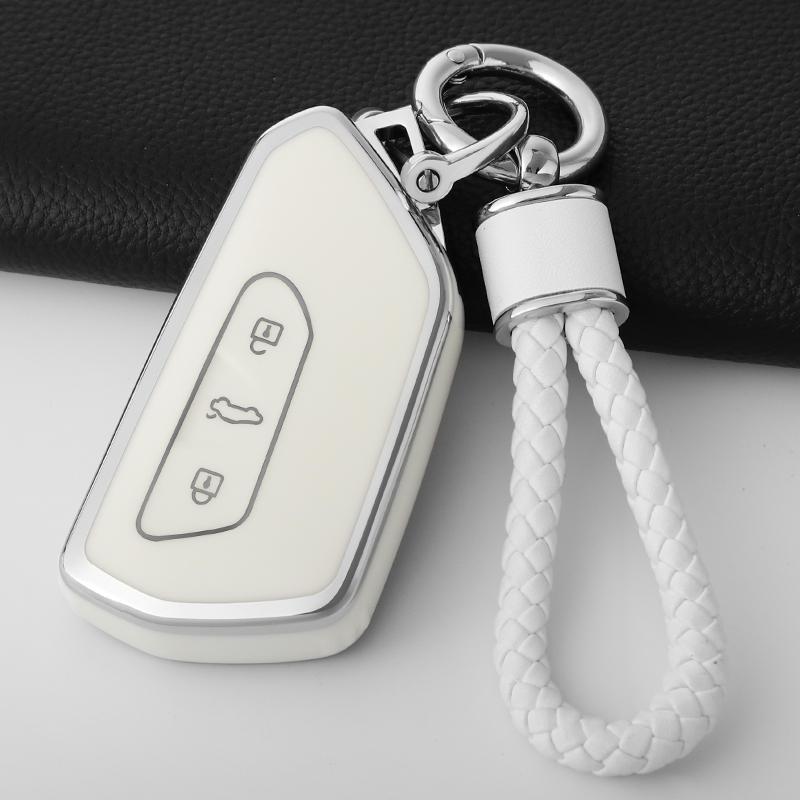 Fashion Tpu Car Key Case Cover Shell Fob For Vw Volkswagen Golf 8  Skoda Octavia A8  Seat Leon Mk4 Holder Accessories