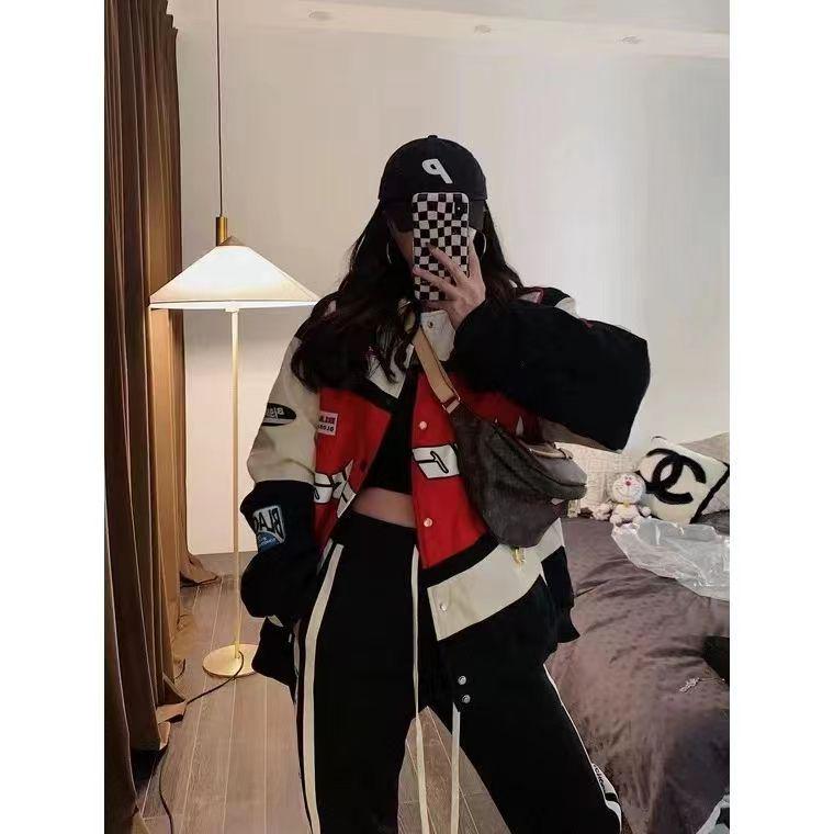 

Men s & Women s Retro Racing Baseball Jackets - Trendy Motorcycle Style for Spring & Autumn L