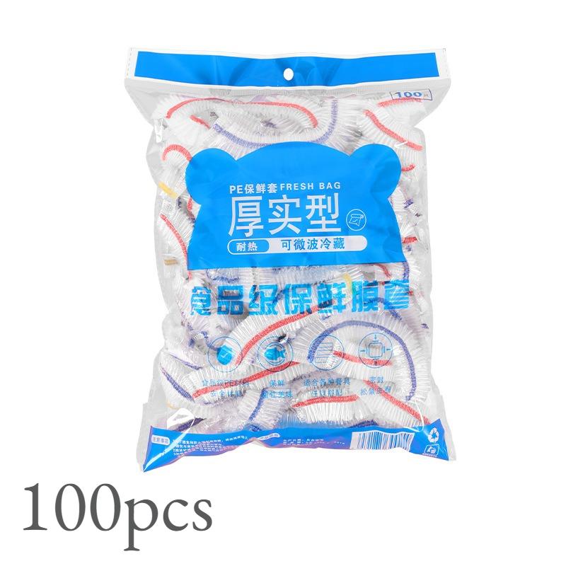 

100-300pcs Elastic Disposable Food Covers, Plastic Bowl Lids for Fruit Vegetable Storage, Freshness Seal Wraps Kitchen Supplies