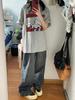 Women’s Plus Size Cartoon Couple Loose Fit Cotton T-Shirt