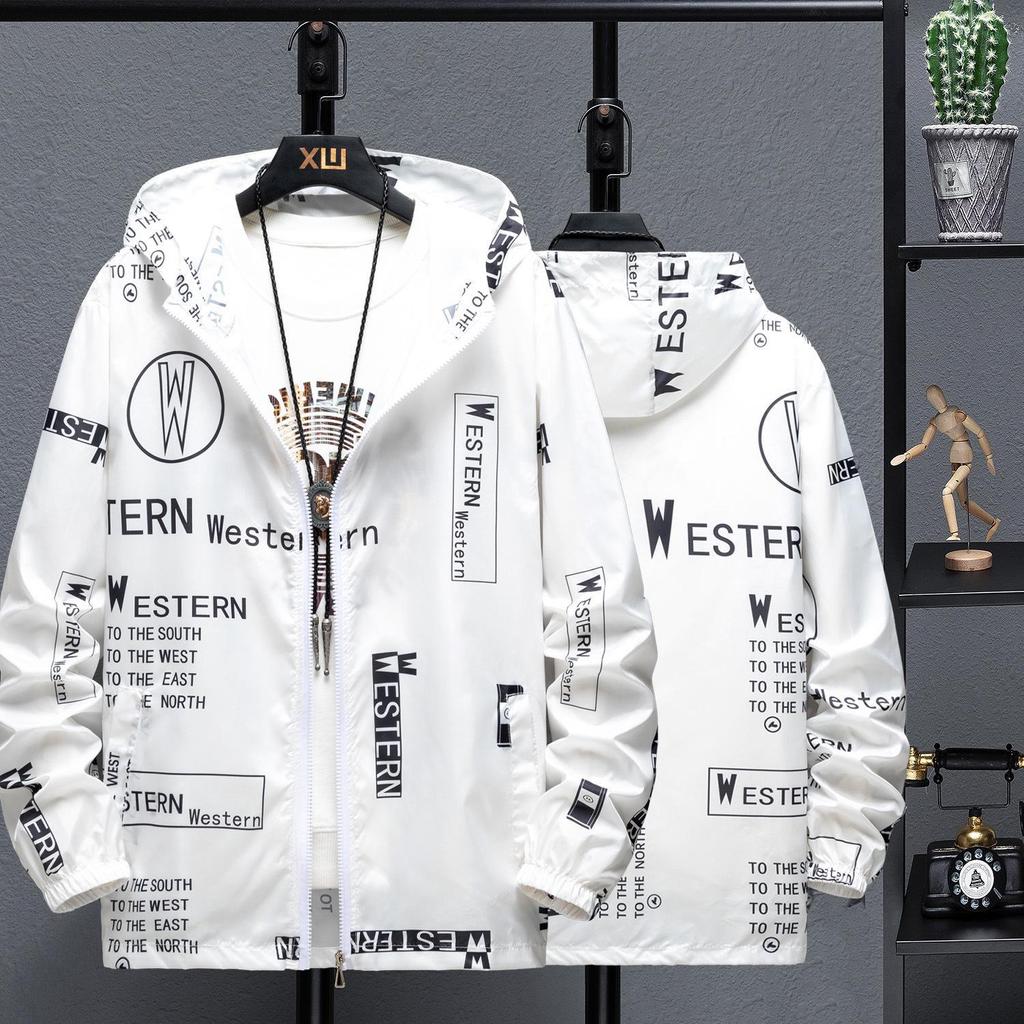 Мужская куртка-кардиган с капюшоном и застежкой-молнией 7XL весна-лето, тонкая, однотонная, черного и белого цвета S