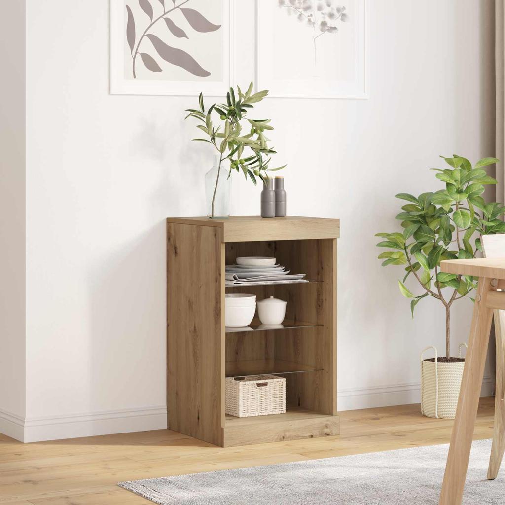 LED Sideboard Artisan Eiche 41 x 37 x 67 cm Spanplatte