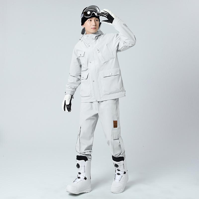 Trendy Outdoor Hooded Jacket & Pants Set - Three-Proof, Casual Sportswear for Couples, Ideal for Spring & Autumn.