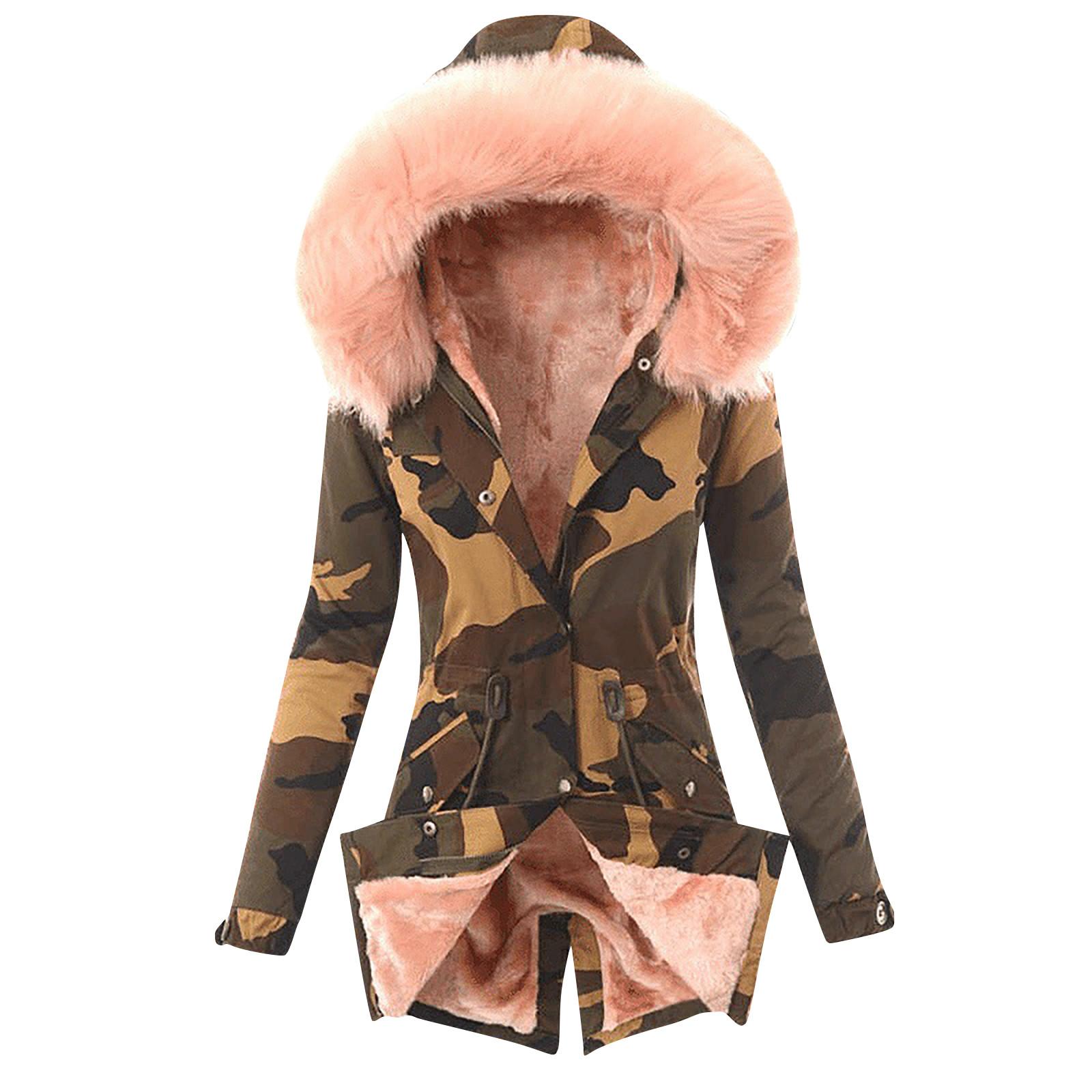 

Женское пальто Женская зимняя теплая толстая длинная куртка с капюшоном Пальто XXXL розовый