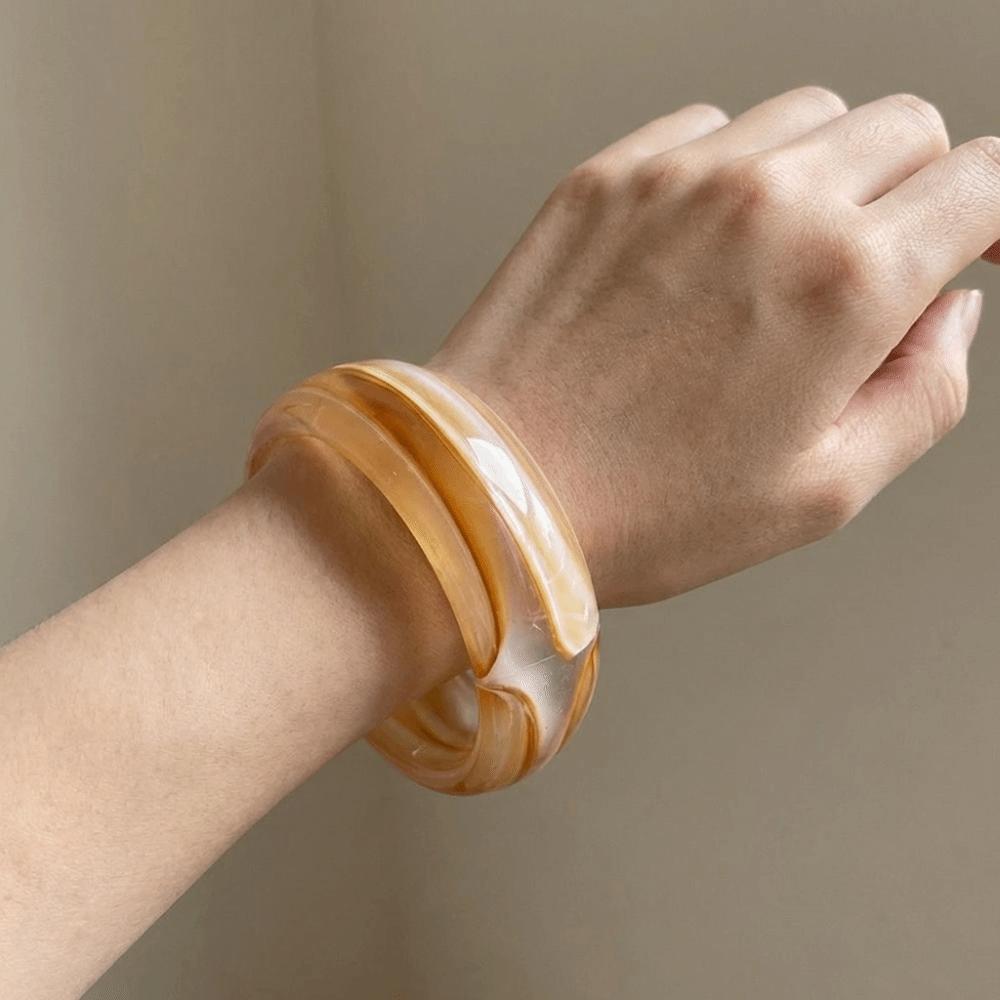 Round Resin Bangle Europe American Style Exaggerated Bracelet Temperament Cuff Bangles  Girls