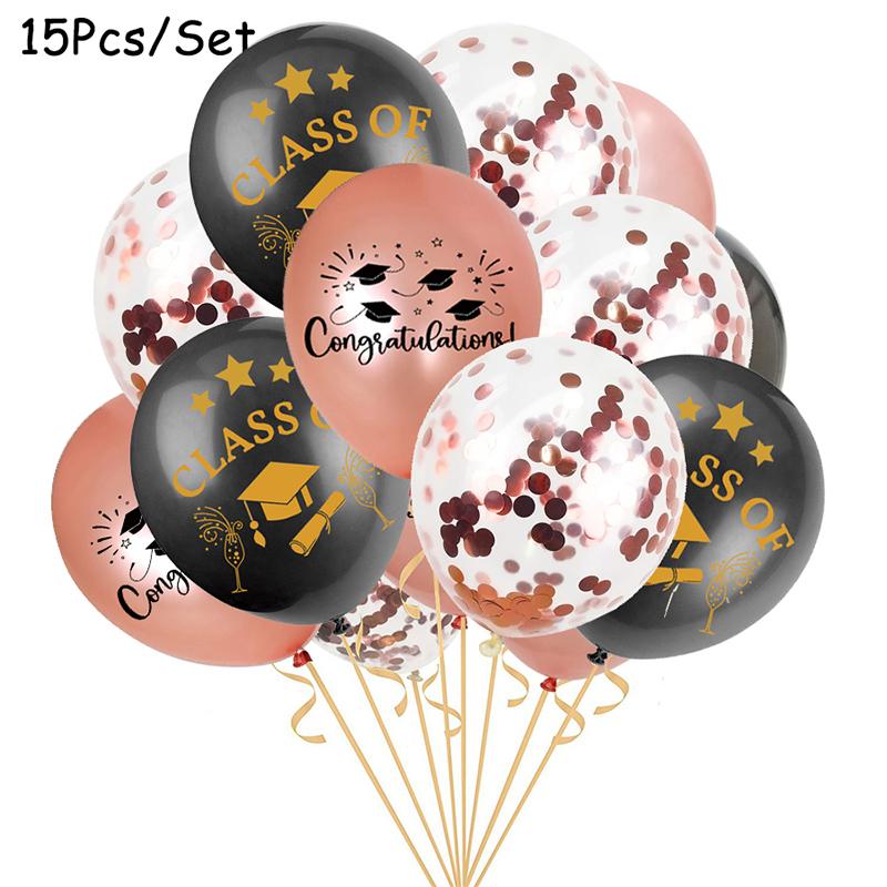 Graduation Decorations Class of 2025 Congrats Grad Balloon Paper Banner Cake Topper Gift Box Graduation Season Theme Party Decor