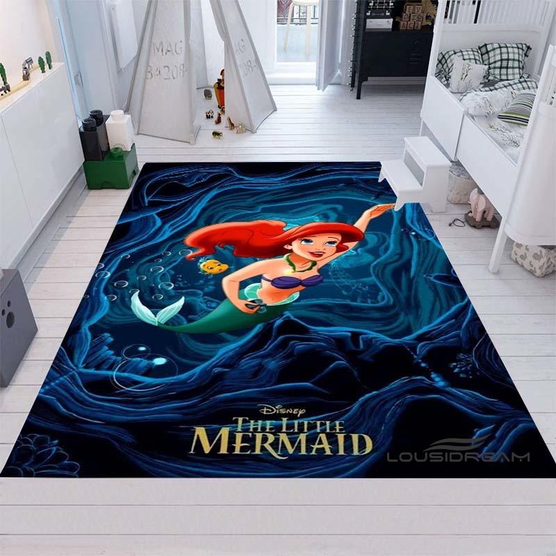 Cute Cartoon The Little Mermaid Ariel Princess Rug, Bedroom Playmat, Living Room Rug, Home Decor, Holiday Gift