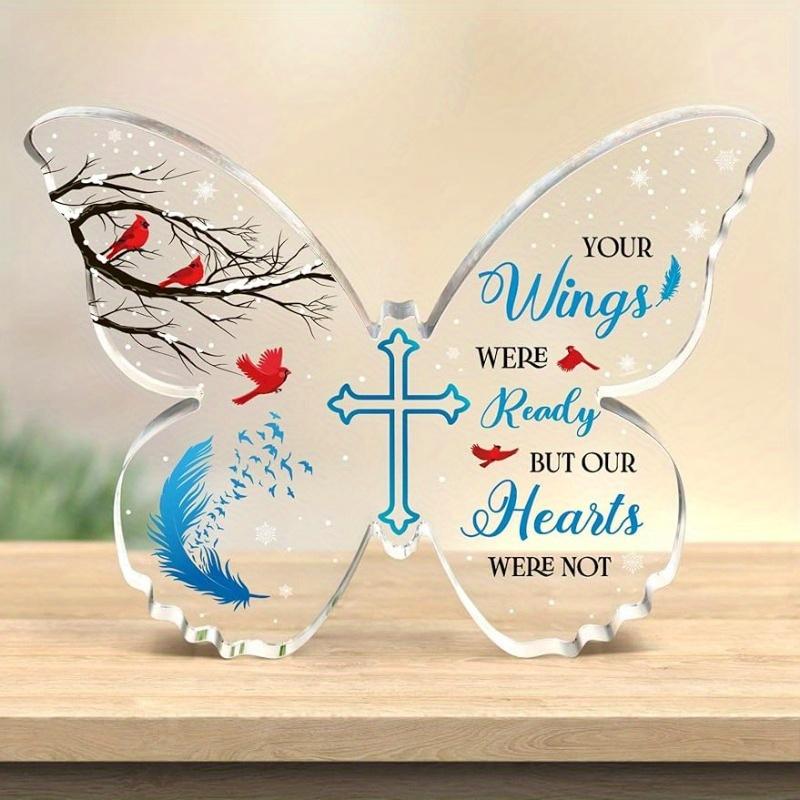 

Red Cardinal & Butterfly Memorial - Sympathy Centerpiece for Loss of Mother or Father чистый