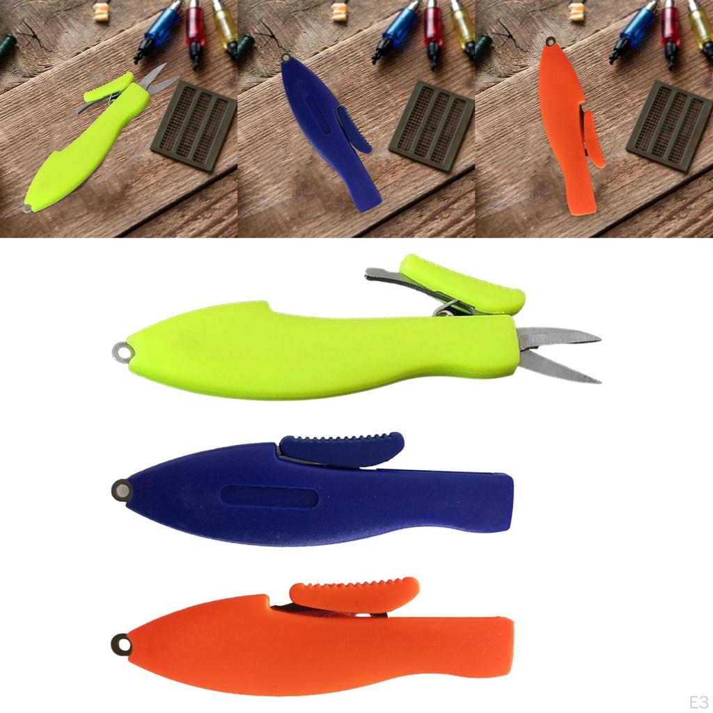 Retractable Fishing Scissors Line Cutter for Hiking Camping Climbing Yellow