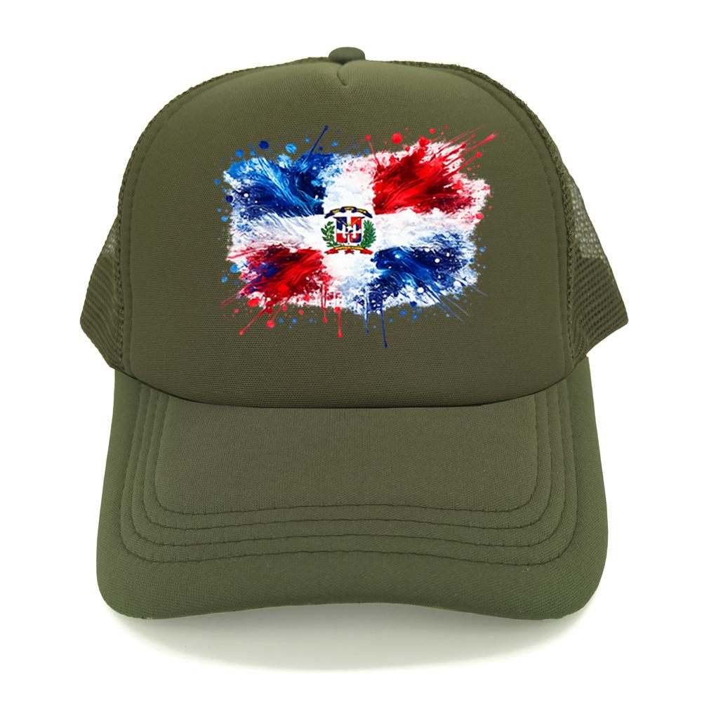 Dominican Republic Flag Baseball Cap Unisex Adjustable Mesh Hat Breathable DR Dominican Trucker Caps