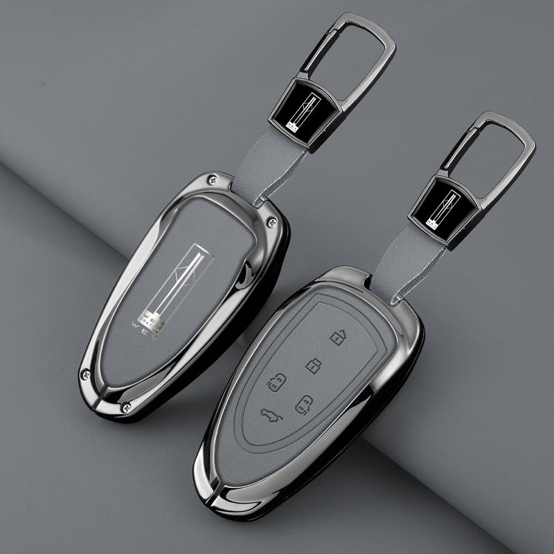 New Zinc Alloy Leather Car Remote Key Case Cover Shell For Great Wall Wey Lanshan Dht-Phev New Energy Auto Keychain Accessories