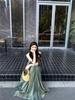 2026 French Yellow Spaghetti Strap Sleeveless Dress for Women - Summer Beach Fairy Long Dress