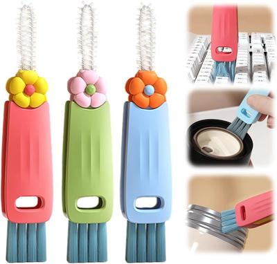 3 In 1 Cup Lid Cleaning Brush Crevice Cleaning Brush for Bottle Gap Tight Spaces Cup Multifunctional Cleaning Brush Portable Cup