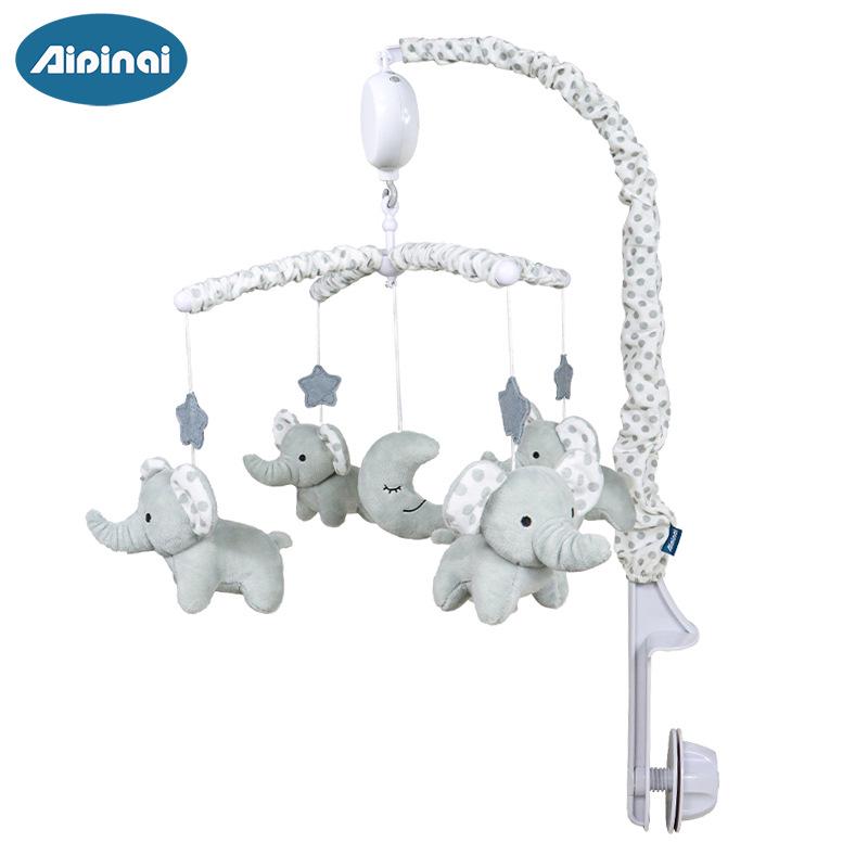 Rotating Plush Crib Mobile: Anti-Strabismus Rattle for Newborn Sleep