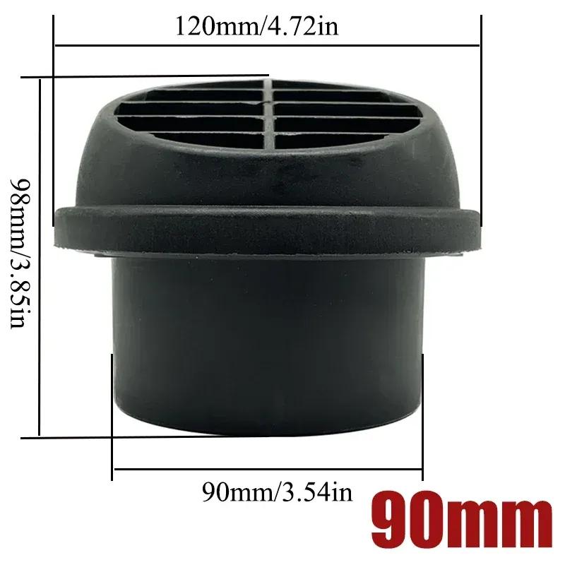 4X 42mm/60mm/75mm/90mm Warm Heater Parking Heater Air Vent Car Heater Ducting Duct Air Outlet Black For Webasto Truck Auto Parts