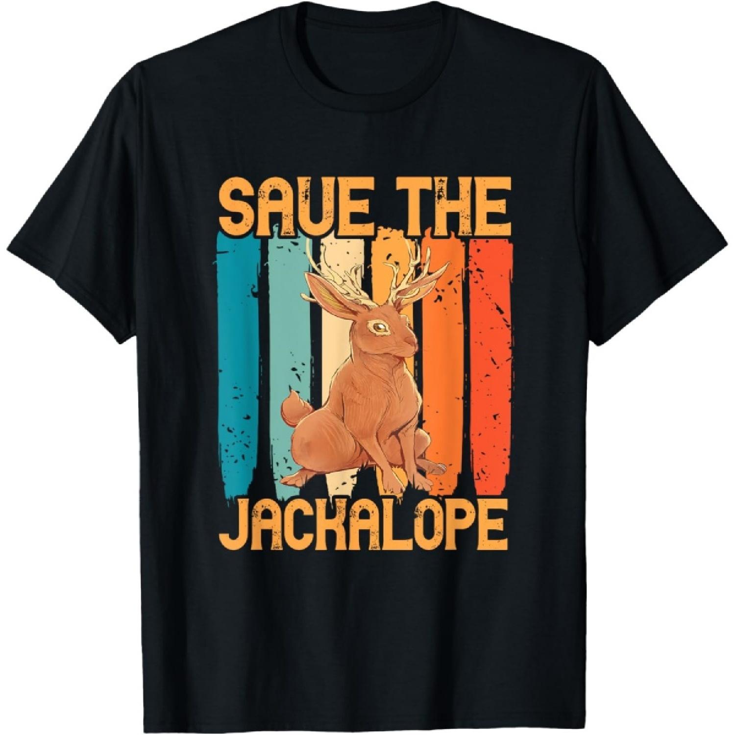 

Save Jackalope Retro Jackrabbit Cryptozoology Cryptid Rabbit T-Shirt XXXXXL чорний