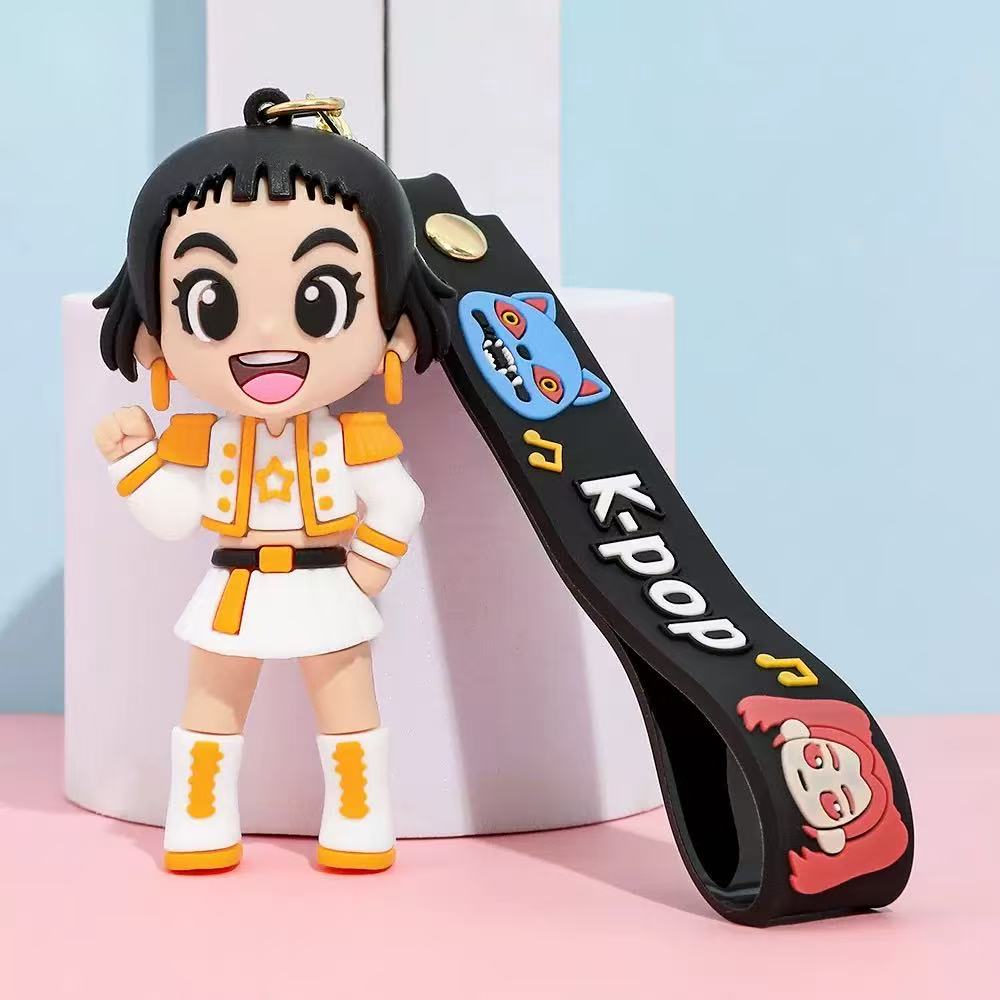 2526 Anime Movie Kpop Demon Hunters Girls Derpy Keychains 3D Stereo Doll Cute Tiger Action Model Toy Collection Gifts