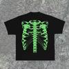 Klassisches Dunkles Ästhetik Röntgen Rippenkorb Skelett Schmetterling Grafik T-Shirt Baumwolle Herren Damen T-Shirt Y2K Streetwear
