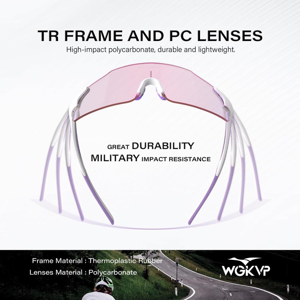 Photochromic Sunglasses, UV400 Protection, Sports Glasses For Men and Women Cycling Jogging Travel Goggles