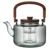 Striped Glass Tea Pot with Lift Beam Handle