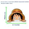 Obenao Monkey-D-Luffy Peeker Car Decal DIY Cartoon Motorcycle Laptop Decal Skateboard Bike Bumper Window Sticker Pack of 2