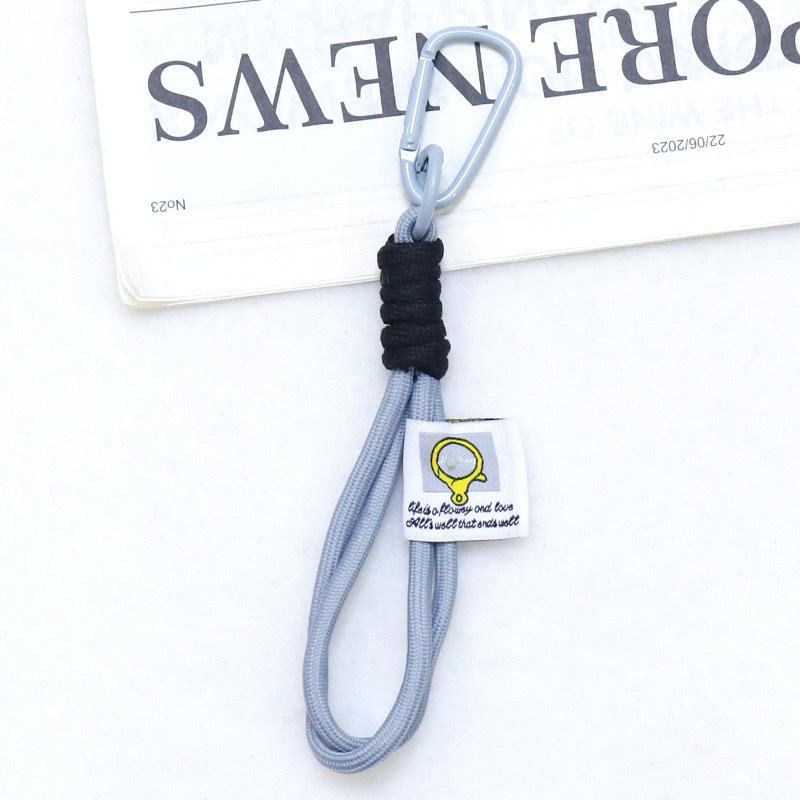 Double-Layer Woven Keychain Bag with Carabiner Pendant for DIY Hanging