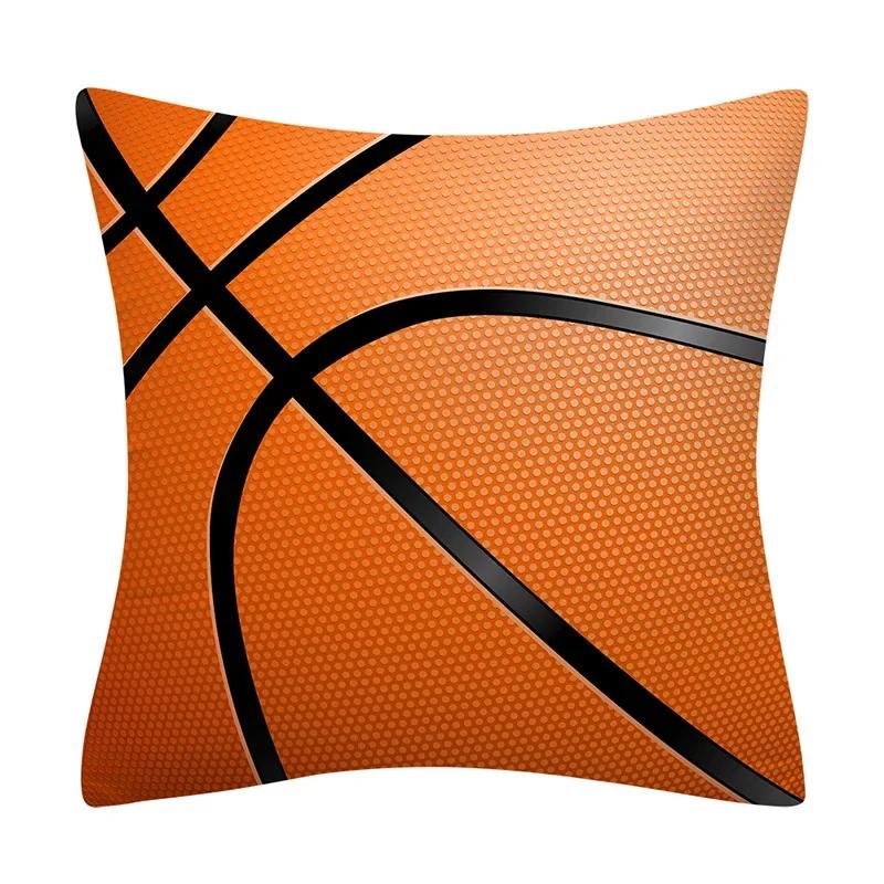 Football Basketball Rugby Double-Sided Printed Pillow Cover Short Plush Suitable Living Rooms Bedrooms Sofas Throw Cushion Cover