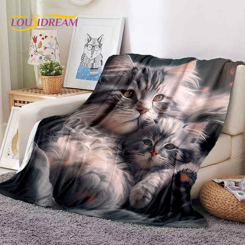 3D Persian Cat,Cute Calico Cat,Ragdoll Cartoon Soft Blankets,Keep Warm Throw Blanket for Picnic Beds Sofa Home Bedroom Gift Kid