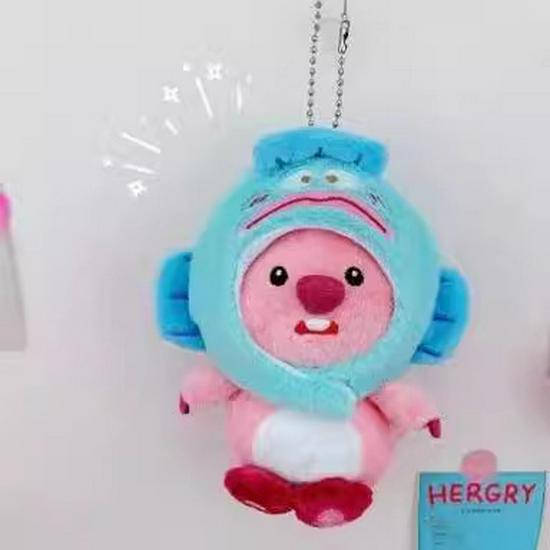 Creative Cute Heart Pig Headgear Plush Toy Pendant with Taiyaki Design