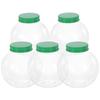 5pcs 500ml Christmas Candy Jar Ball Shaped Candy Cookie Snack Chocolate Packing Bottle Container New Year Decoration