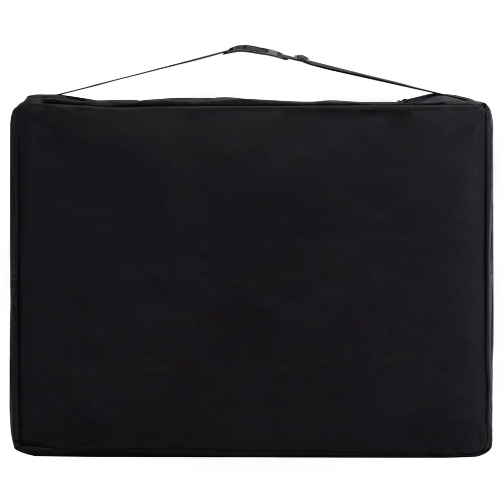 Folding 2 Zone Massage Table with Wooden Frame White and Purple