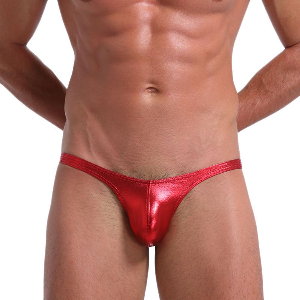 Underpants Briefs Faux Leather G-String M-XL Men\'s