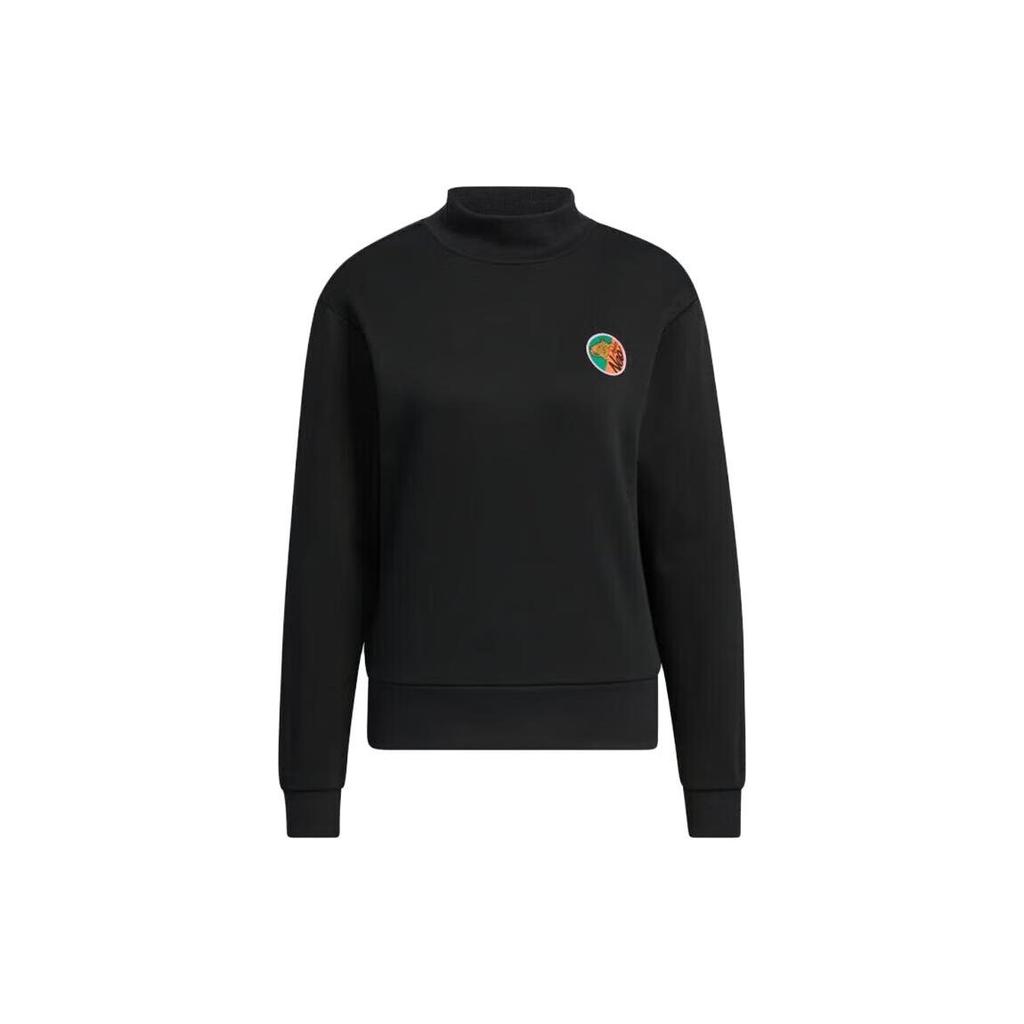 Adidas Neo Logo Print Casual Sport Pullover Sweatshirt Women Tops Black HN2369