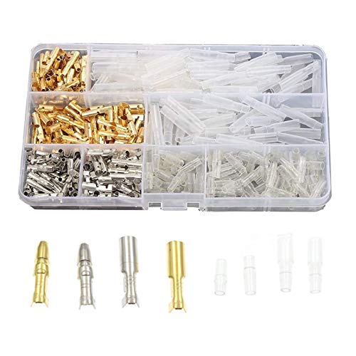 YFFSFDC Giboshi Terminals, Giboshi Crimp Terminals, Set of 360, Connection Terminals, Insulating Sleeves, Covers, Gold and Silver Male/Female, 6